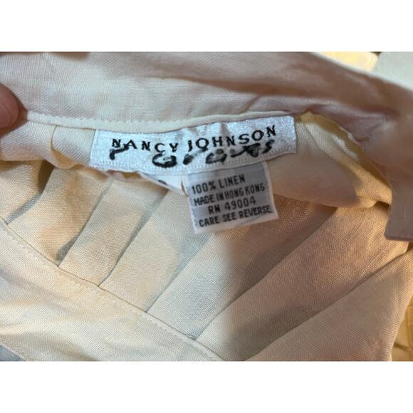 VTG Linen Battenburg Lace Skirt Suit XS Cream Embroidered Floral Lace Boho Flaws - Picture 13 of 14